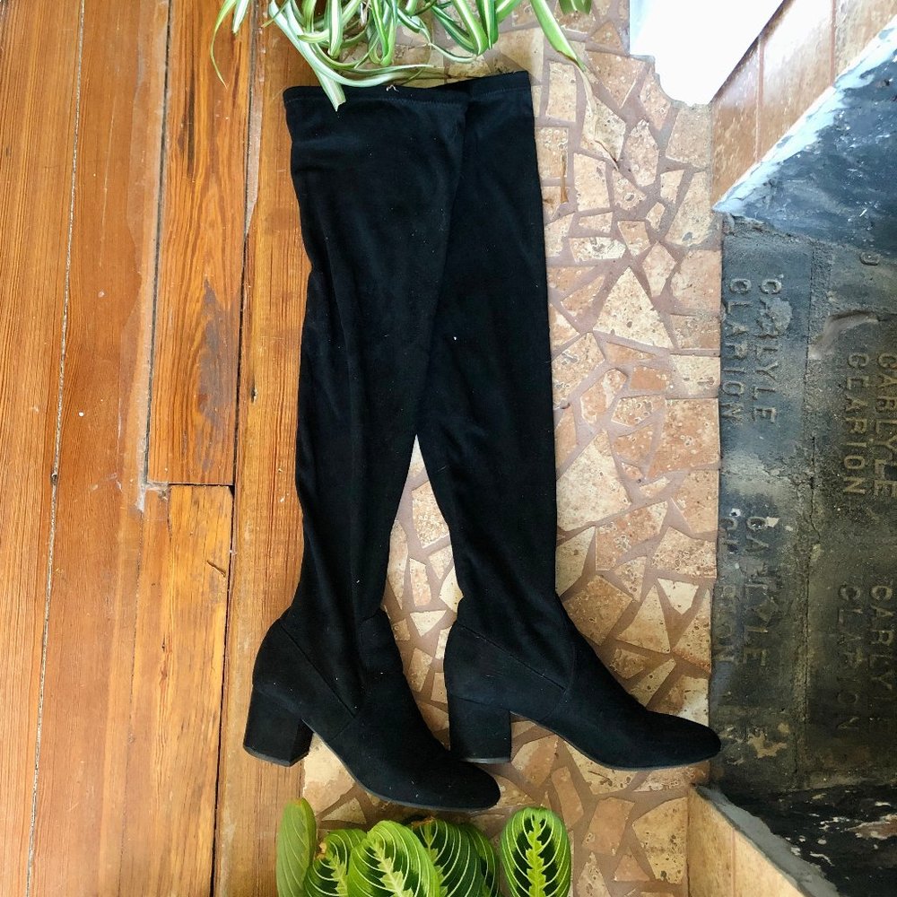 Steve Madden Over-the-Knee Suede Low Heeled Boots